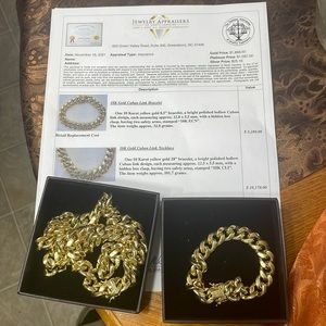 **REAL SOLID 10k Yellow Gold Cuban Necklace & Bracelet**